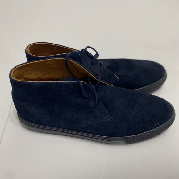 Men's Navy Suede Chukka Boots - Picture 1 of 4
